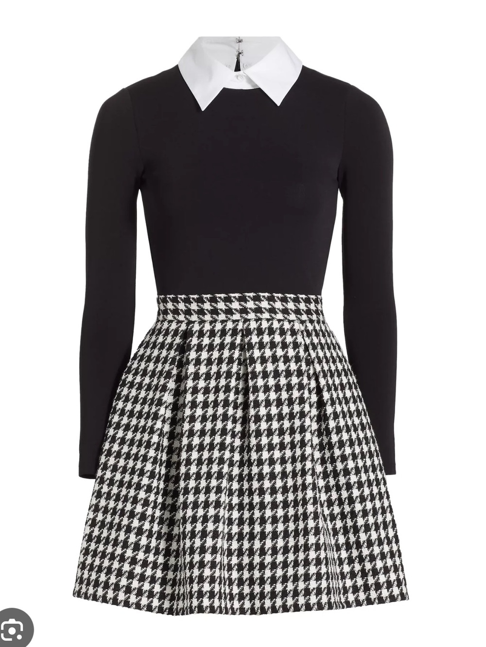 Alice + Olivia Black and White Collared Dress